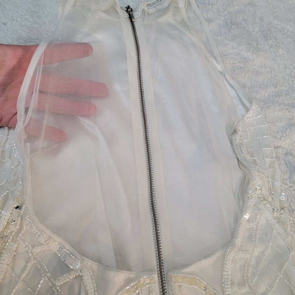 NWT French Connection pearl embellished cage dress - Picture 8 of 13